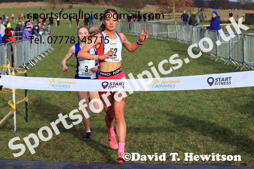 Junior Womens 2024 Northern Cross Country Champs., Sedgefield. Photo: David T. Hewitson/Sports for All Pics
